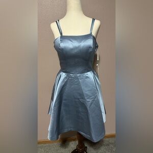 Juniors Light Blue Strap Dress, Size 4- NEW  MU XIANG CHEN COCKTAIL DRESS